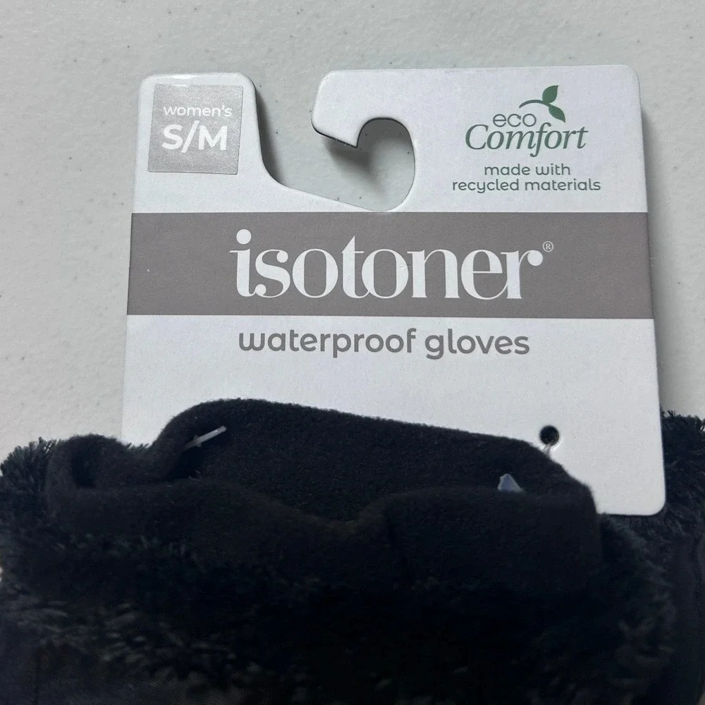 Isotoner Waterproof Gloves Black Small Smartdri‎ Smartouch Eco Comfort - Picture 5 of 5